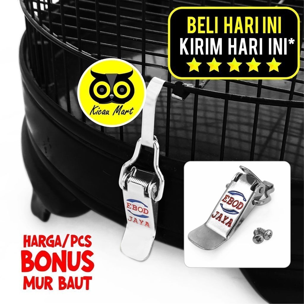 KICAU MART Jepitan Klem Koper Overpal Stainless Ebod Jaya Original Plat Jepit Pengait Tebok Sangkar 
