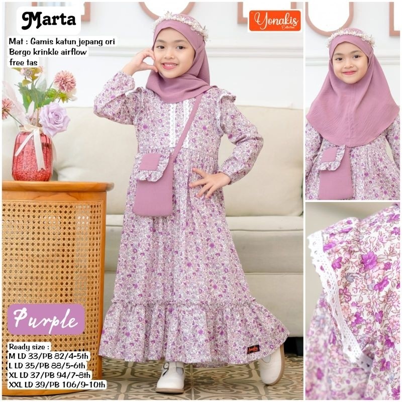 ELLAMOURE - Yonakis Baju Muslim Anak Perempuan Adem Termurah Motif Bunga  Katun Jepang ORI Motif Bun