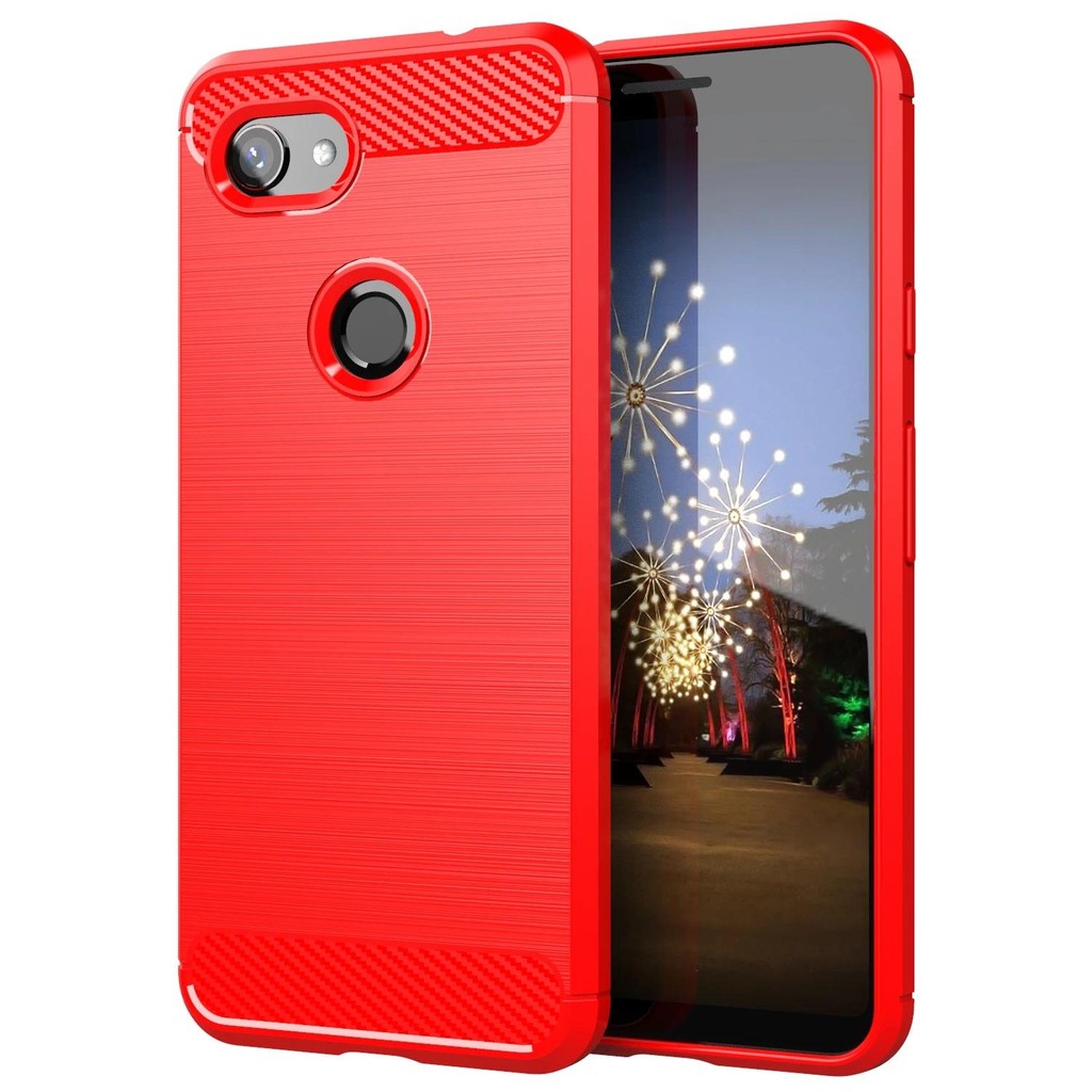 Casing HP Pixel 3A XL Google Pixel3A XL google pixel3axl Casing TPU Tekstur Serat Karbon Silikon Lem