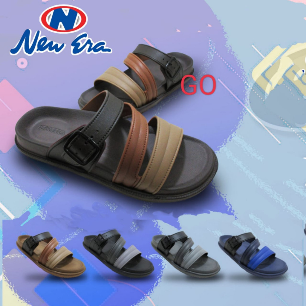 NEW ERA MB 55002 Slop Silang Kombinasi Sandal Pria Dewasa Sandal New Era Karet Original 39-44