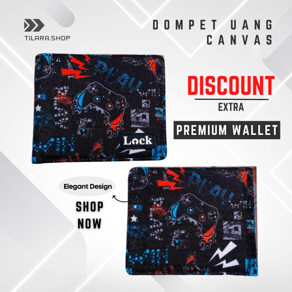 Dompet Pria Motif Kulit Kanvas Lipat Pendek Anti Air Keren TS91