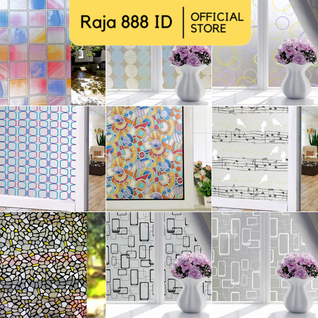 [Part 4] Wallpaper Stiker Kaca 90 cm x 3 meter Jendela Pintu Meja Kaca Polos Sandblast Sunblast Ribe