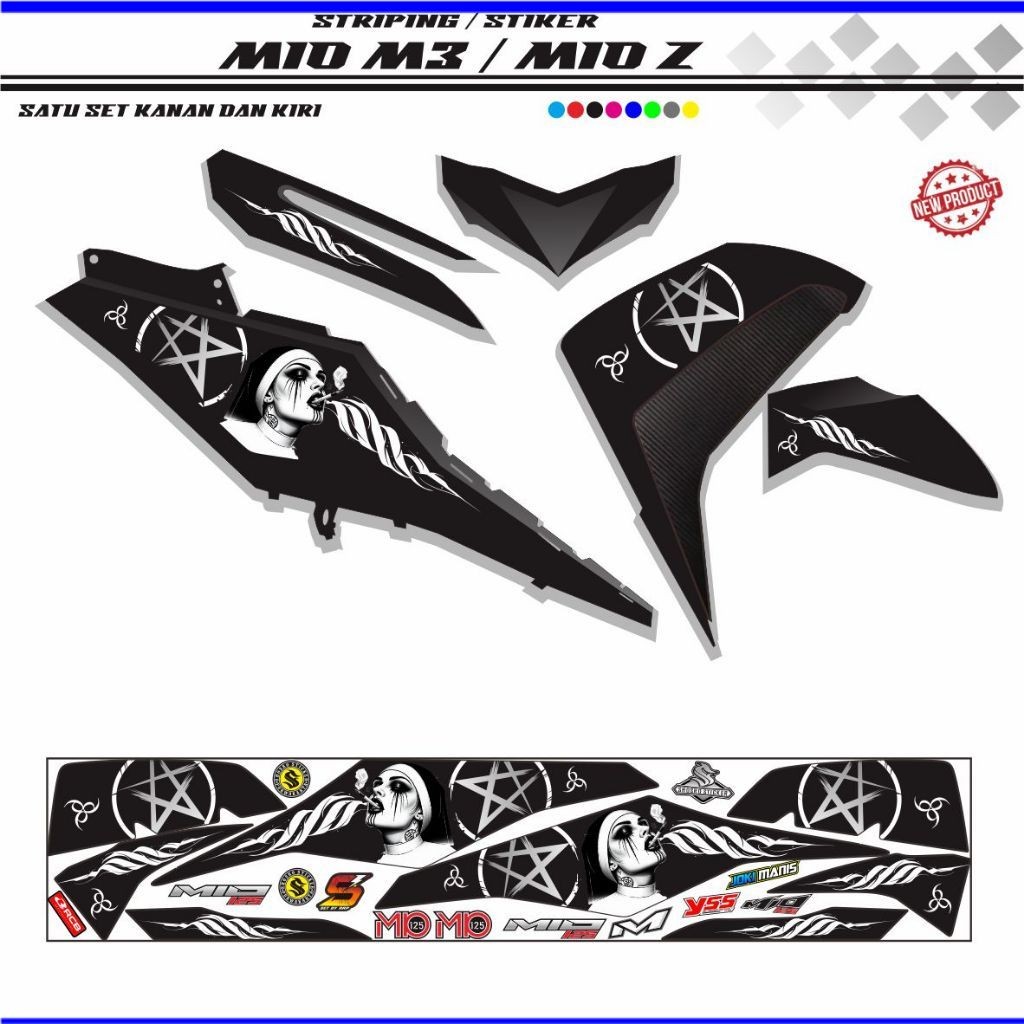 STIKER MOTOR / STRIPING MIO M3 / STIKER  STRIPING KEREN MOTOR MIO Z