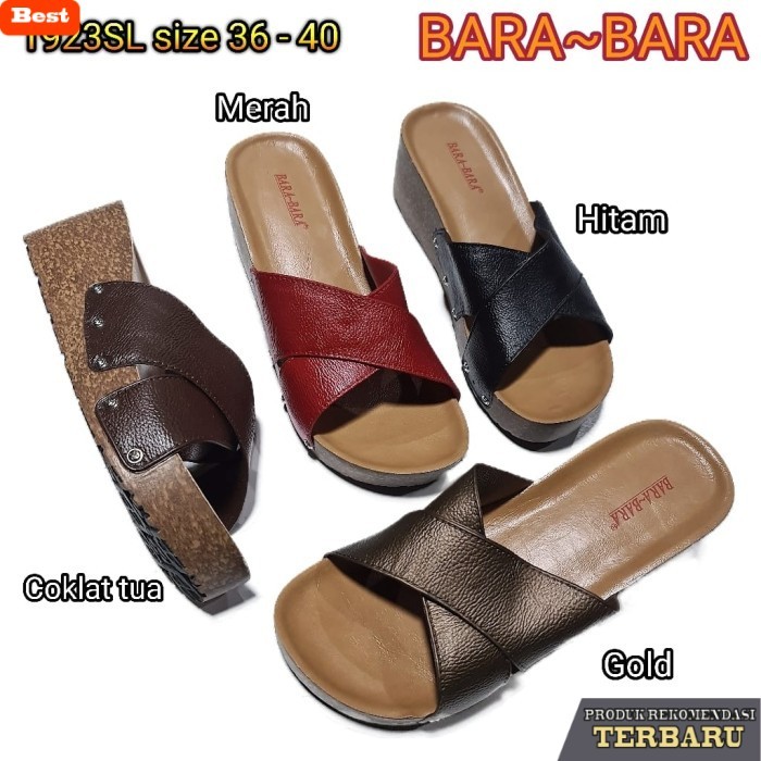 sandal wanita trend sekarang 1923SL BARA BARA ORIGINAL sandal selop wanita wedges sendal import