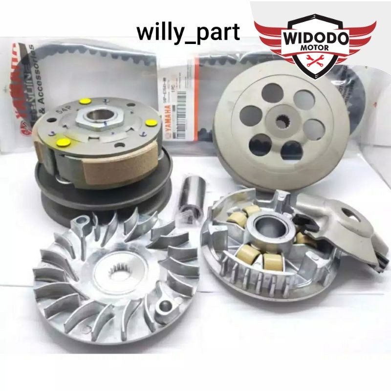 Paket Cvt Lengkap Rumah Roller Assy Set + Pully Assy + Kipas + Vanbelt Mio J Mio soul GT 115 Mio GT 