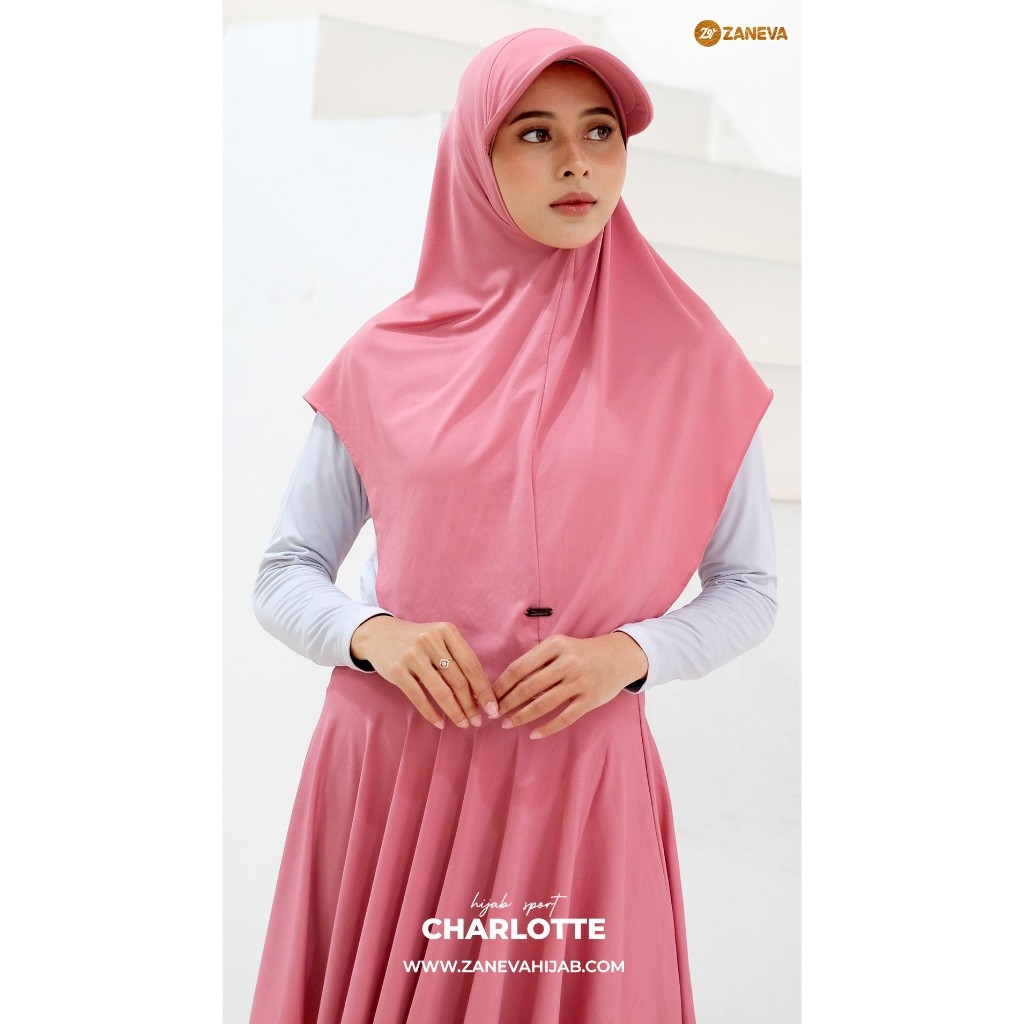Zaneva - Charlotte Hijab Instan topi sport by Zaneva || Hijab Olahraga Terbaru Kekinian