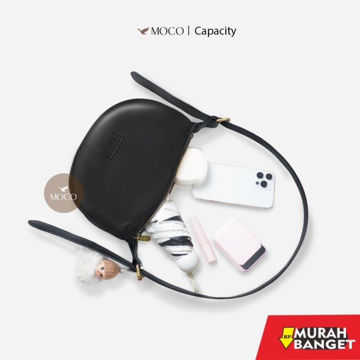tas selempang wanita simple elegan 【Nina Hobo Bag】MOCO Fashion Tas Selempang Wanita Lucu Moon Bag 22