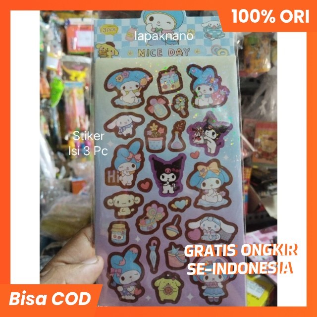 

Stiker Sanrio Hologram isi 3 pc