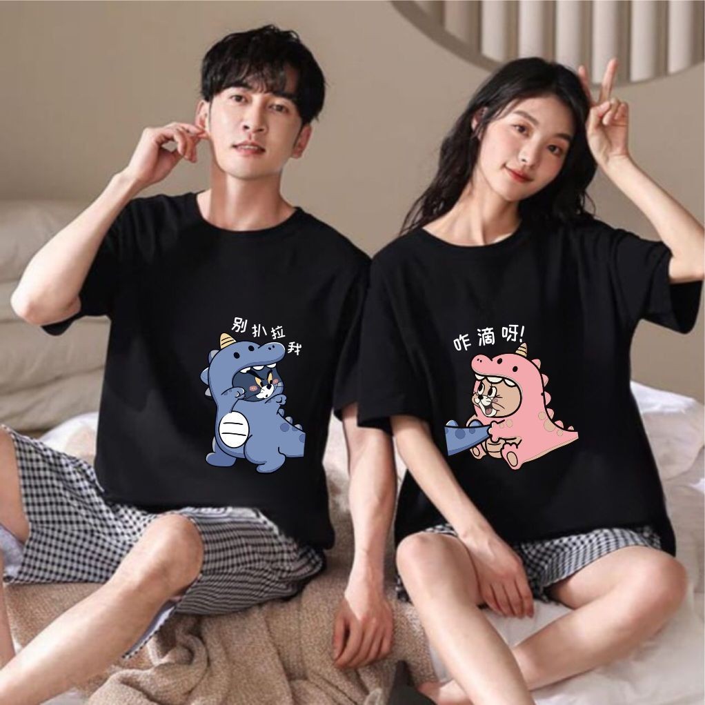 Baju Kaos Couple Pasangan Dino Pria Wanita Pacaran Trendy Viral / Kaos Kapelan Cowok Cewek Terbaru