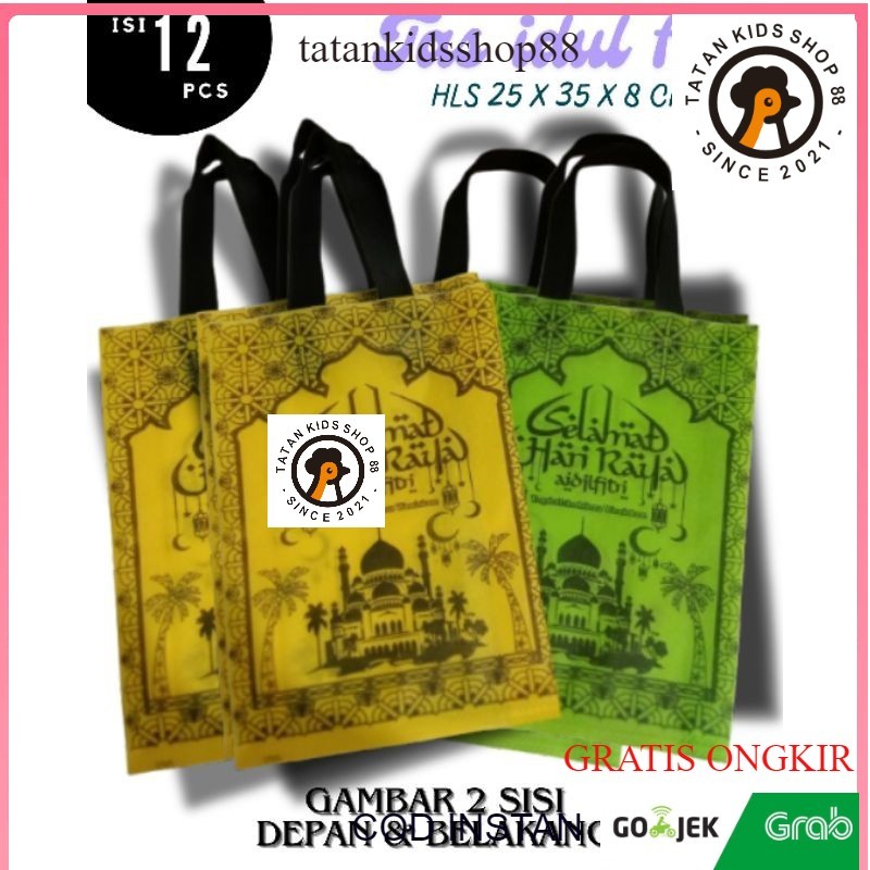 

Tas Spunbond Lusinan Isi 12 Goodie Bag Hampers 1 Lusin Lebaran 25x35x8 Idul Fitri Kantong Belanja Ramadhan Jumbo Ulang Tahun Hadiah Ultah Polos Oval Souvenir Tote Bag Bingkisan Kain Handle Tali Jinjing