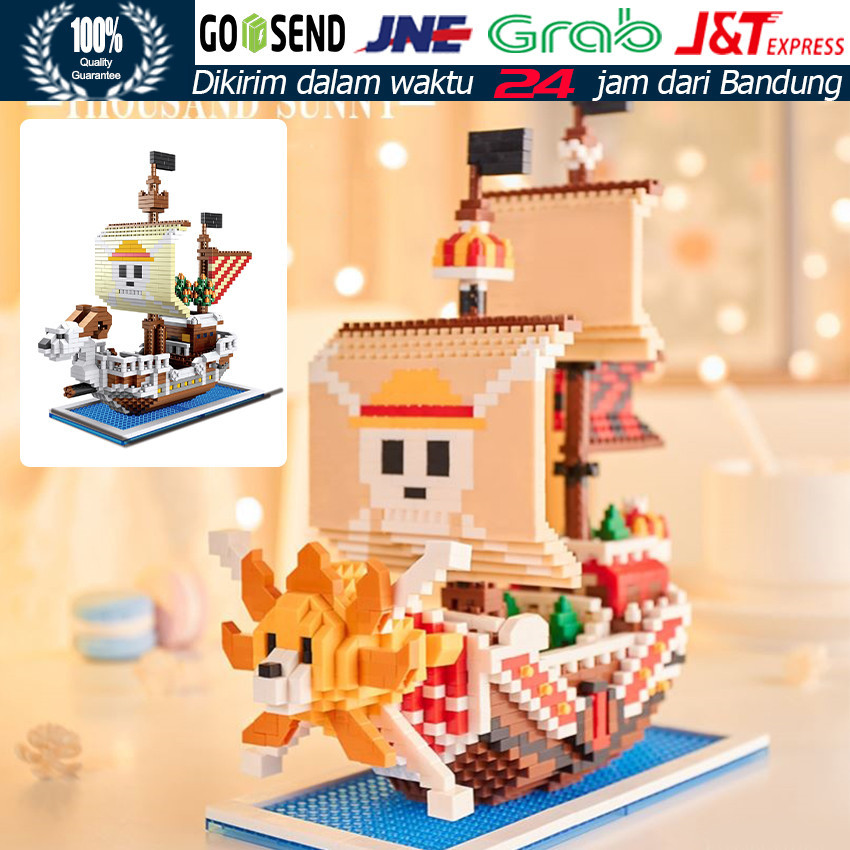 Bricks Kapal One Piece Mini Thousand Sunny / Bricks Kapal Merry / Blok Bangunan Kapal Bajak Laut