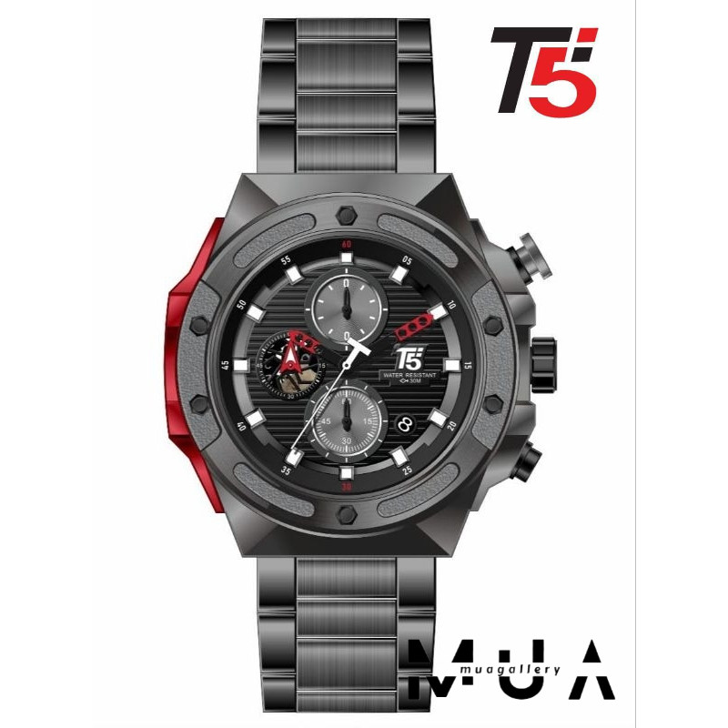 Jam Tangan Pria T5 H 4067G T5 H4067 Original Chronograph Bergaransi Free Box Dan Paper Bag Tahan Air