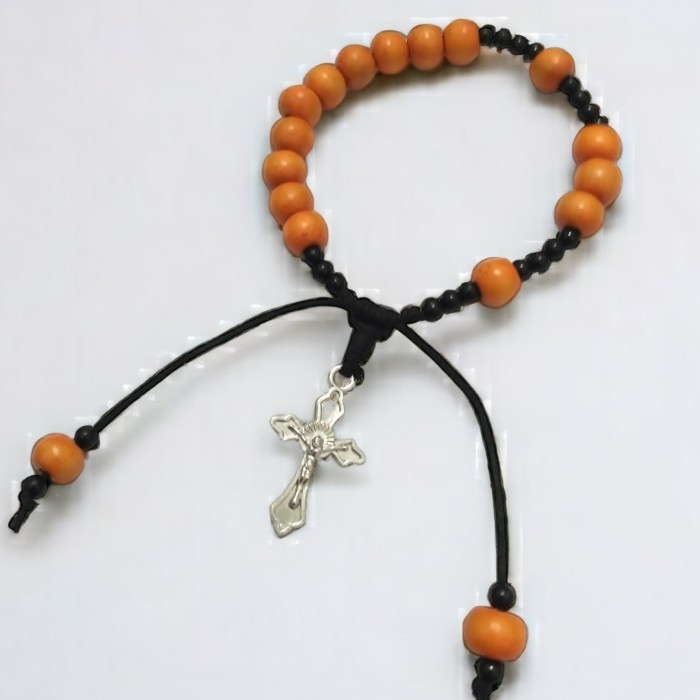 Gelang Rosario Tali Kayu Orange
