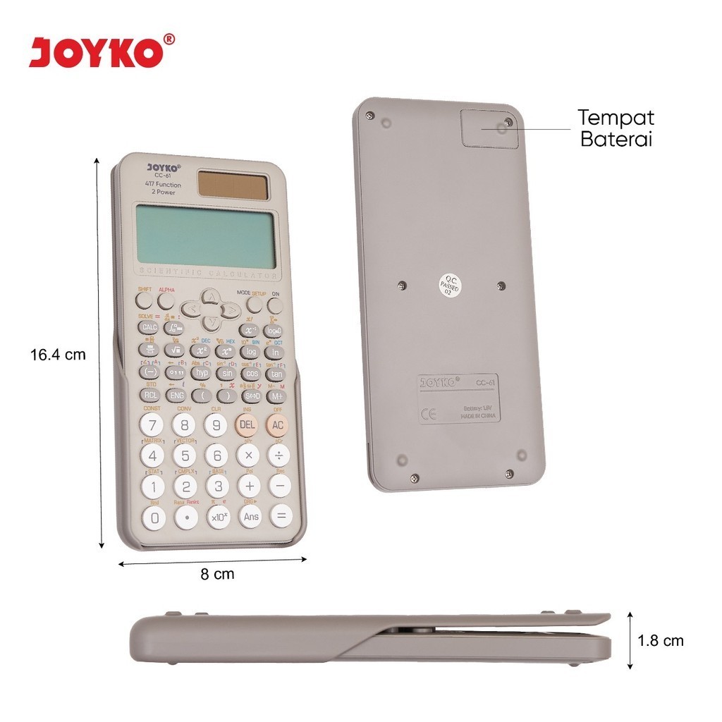 

RB JOYKO CC-61 ~ Kalkulator Sekolah / Scientific Calculator CC61 Kuliah