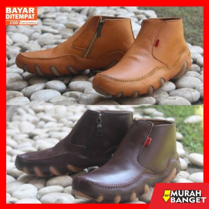 Boots pria terbaru- Sepatu Pria Boots Zipper Formal Casual Model Gurita