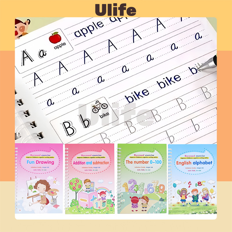 

Magic Practice Book 1 Buku + Pulpen / Buku Belajar Menulis Huruf Dan Angka / Buku Belajar Menulis Anak / Book Magic Book 3D Anak
