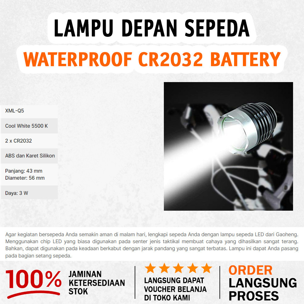 Lampu Sepeda LED Serbaguna CREE XML - Black