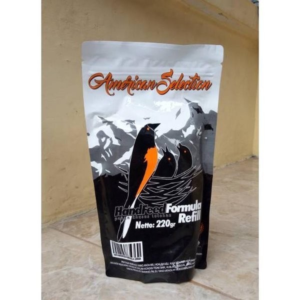MS AMERICAN SELECTION 220 GRAM PAKAN LOLOHAN PIYIK ANAK BURUNG MURAI HANDFEED FORMULA REFFIL PASHFFG