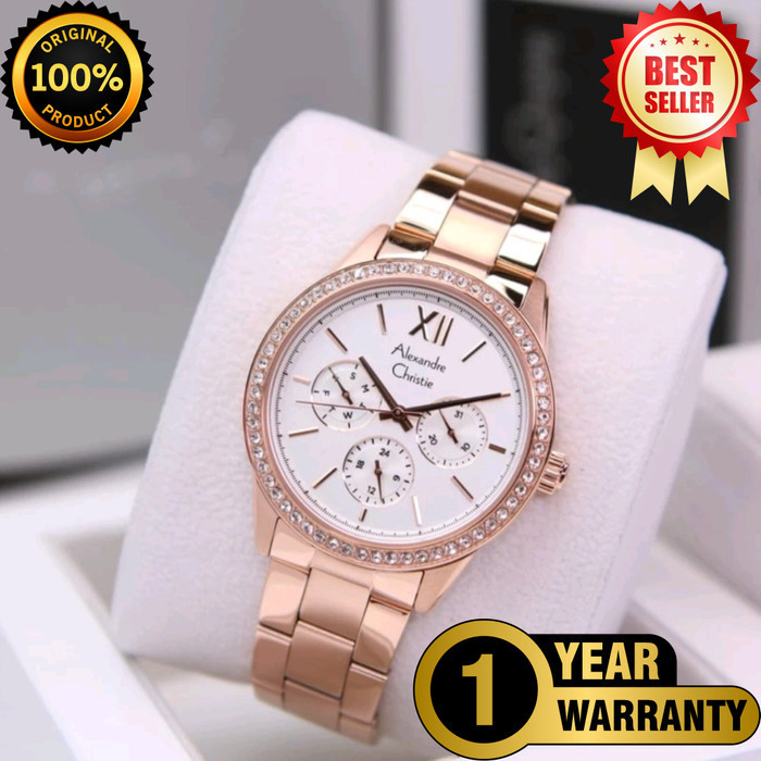 Alexandre Christie Wanita AC 2A46 AC2A46 Rosegold White Original