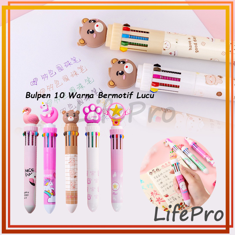 

Bulpen 10 Warna Bermotif Lucu / Pulpen / Pulpen Anak Anak / Pulpen Karakter Teddy Bear 10 / Pulpen Warna Warni