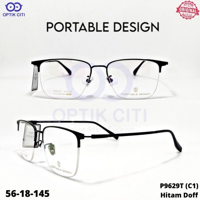 Frame Kacamata Pria Wanita Portable Design Titanium Original 9629