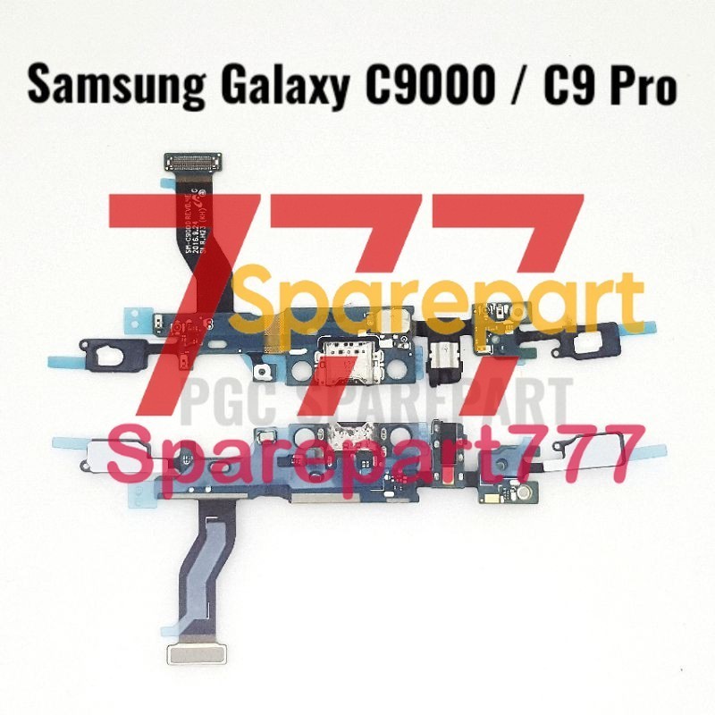 Flexible Papan Konektor PCB Charger UI UP Back Recent Mic Handsfree Samsung Galaxy C9 Pro / C9000 / 