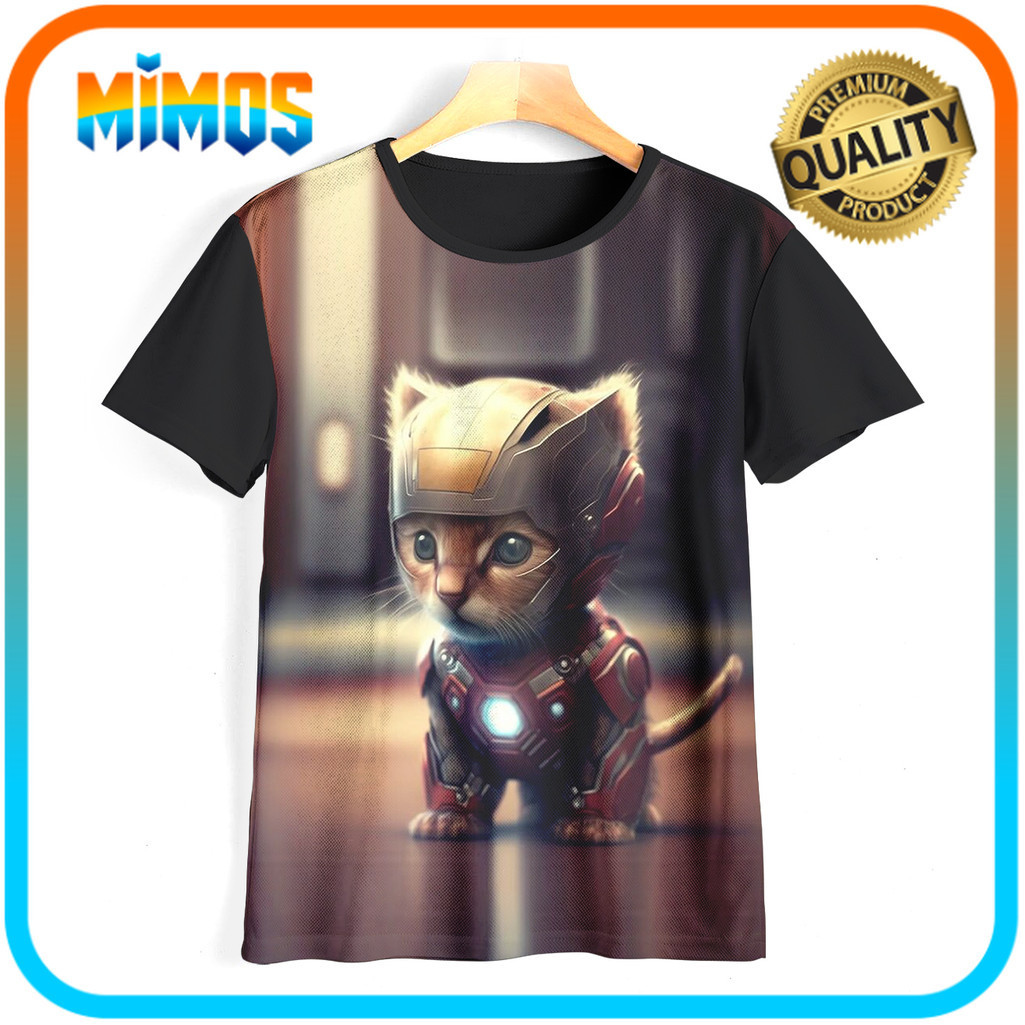 Kaos 3D Anak Kucing Baju Kartun TV Animasi Atasan Baju 3D Kucing 02MM010 Untuk Usia 1-12 Tahun