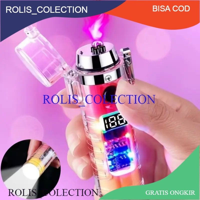 ROLIS NEWW... KOREK API USB TRANSPARAN + SENTER KOREK API ELEKTRIK KOREK API CHARGE