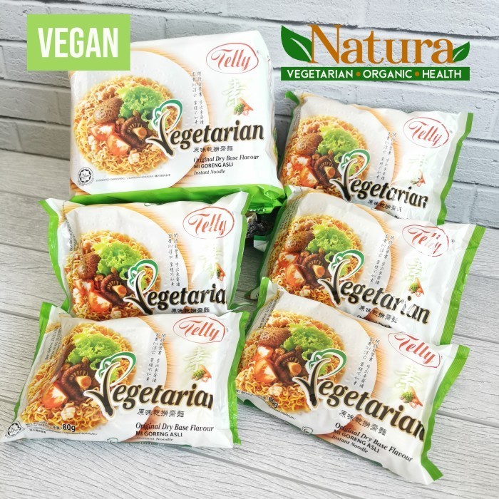 

Telly Mie Instant Goreng Asli 1Pack Isi 5Bungkus Vegetarian Vegan