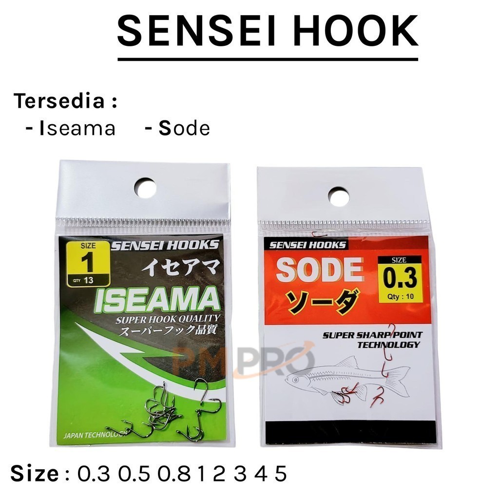 Sensei Hooks Iseama Sode Kail Pancing Ultra Point High Carbon Hook Super Tajam Ukuran Besar Kecil Wa