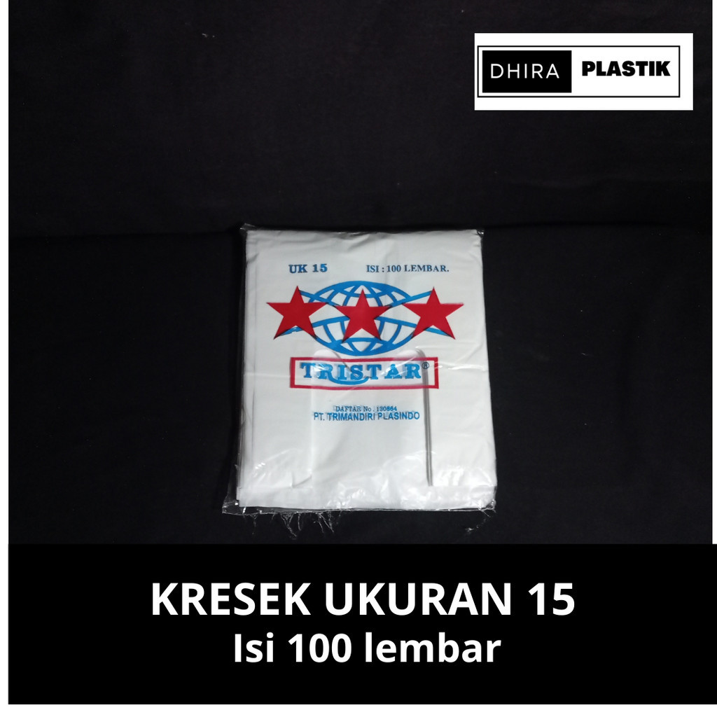 KANTONG KRESEK UKURAN 15 ISI 100 / TRISTAR 15 / KRESEK HITAM UKURAN 15