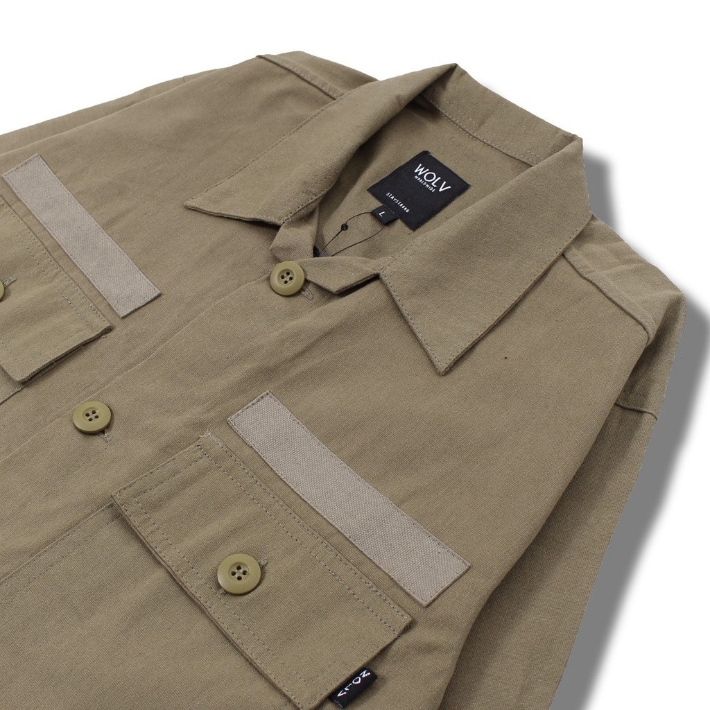 DREELAND X WOLV - Trucker Semi Parka Pitter Canvas Khaki Pria Wanita