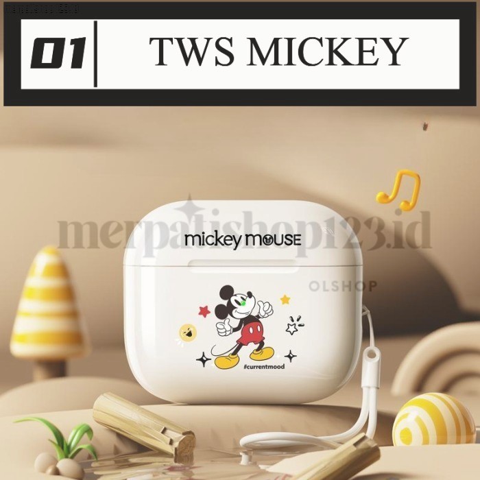 TWS Earbuds Disney / Dream Land Disney Earbuds / Earbuds Model Anting - White Mickey