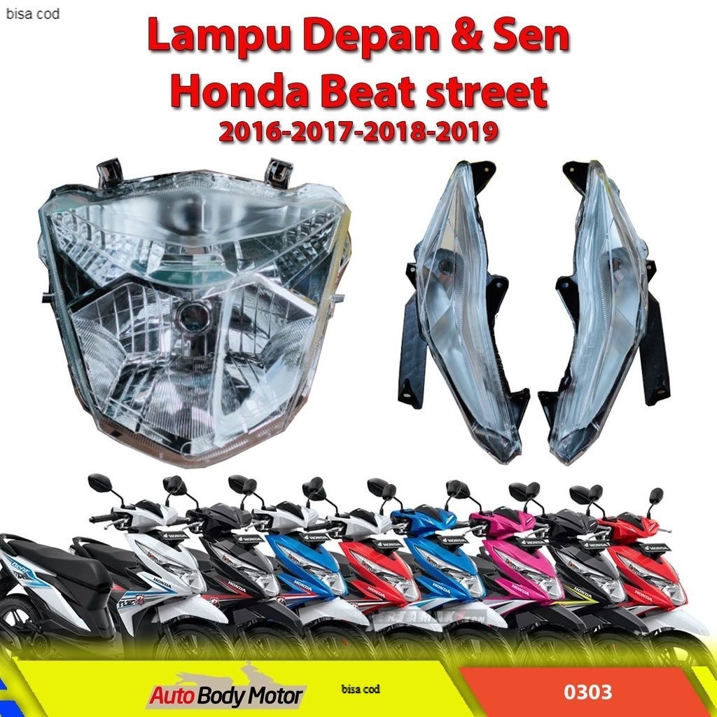 headlamp Lampu Depan &amp; Sen motor honda beat street beat fi new esp Beat ECO 2016-2017-2018-2019