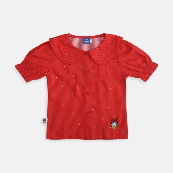 Blouse/ Blus lengan pendek anak perempuan Red/ Daisy Bright Girl - 10 tahun