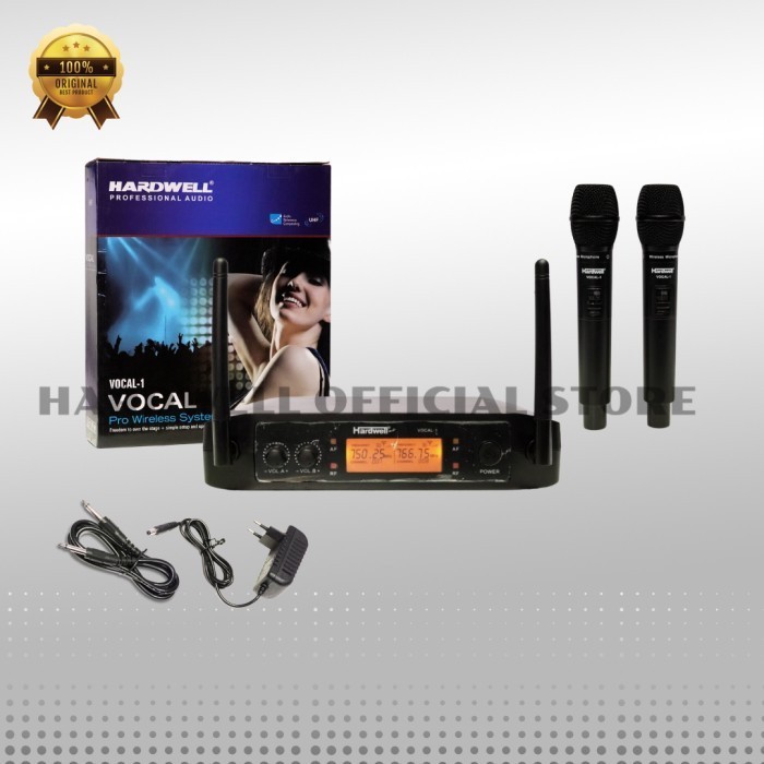 Grosir Mic Wireless Hardwell VOCAL 1  Mic Handheld Free Hardcase