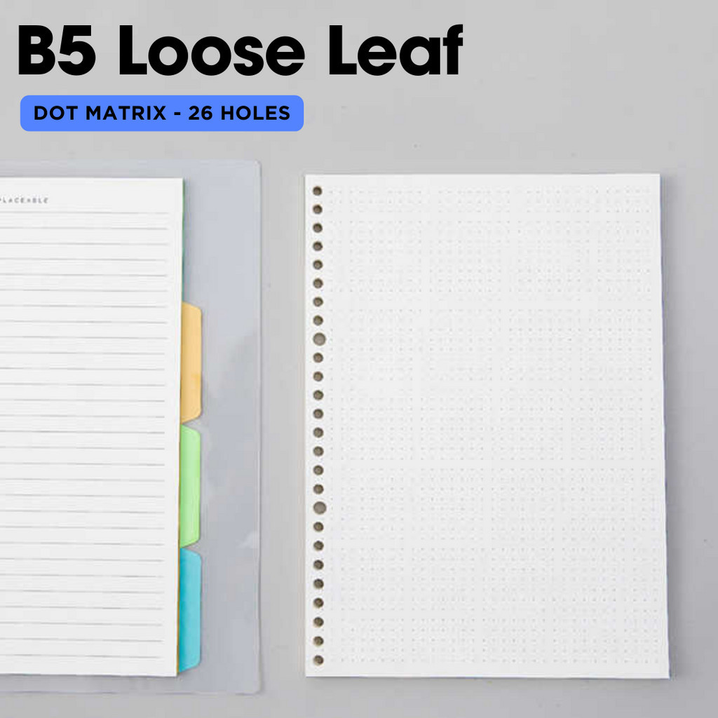 

MINKYS Kertas Binder B5 26 Lubang Loose Leaf Paper 60 Sheets - B5-26 #IbrahimaStoree