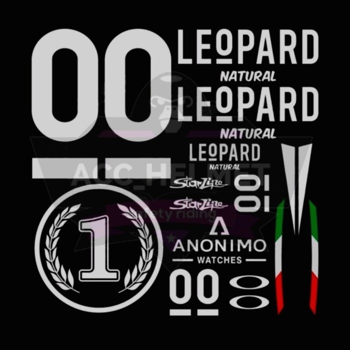 Stiker Helm Leopard / Sticker Helm Leopard Fulset 1 Helm