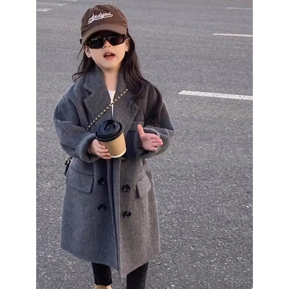 Blazer Anak Cewek Musim Dingin Korea / Long Coat Fleece Hangat Tebal