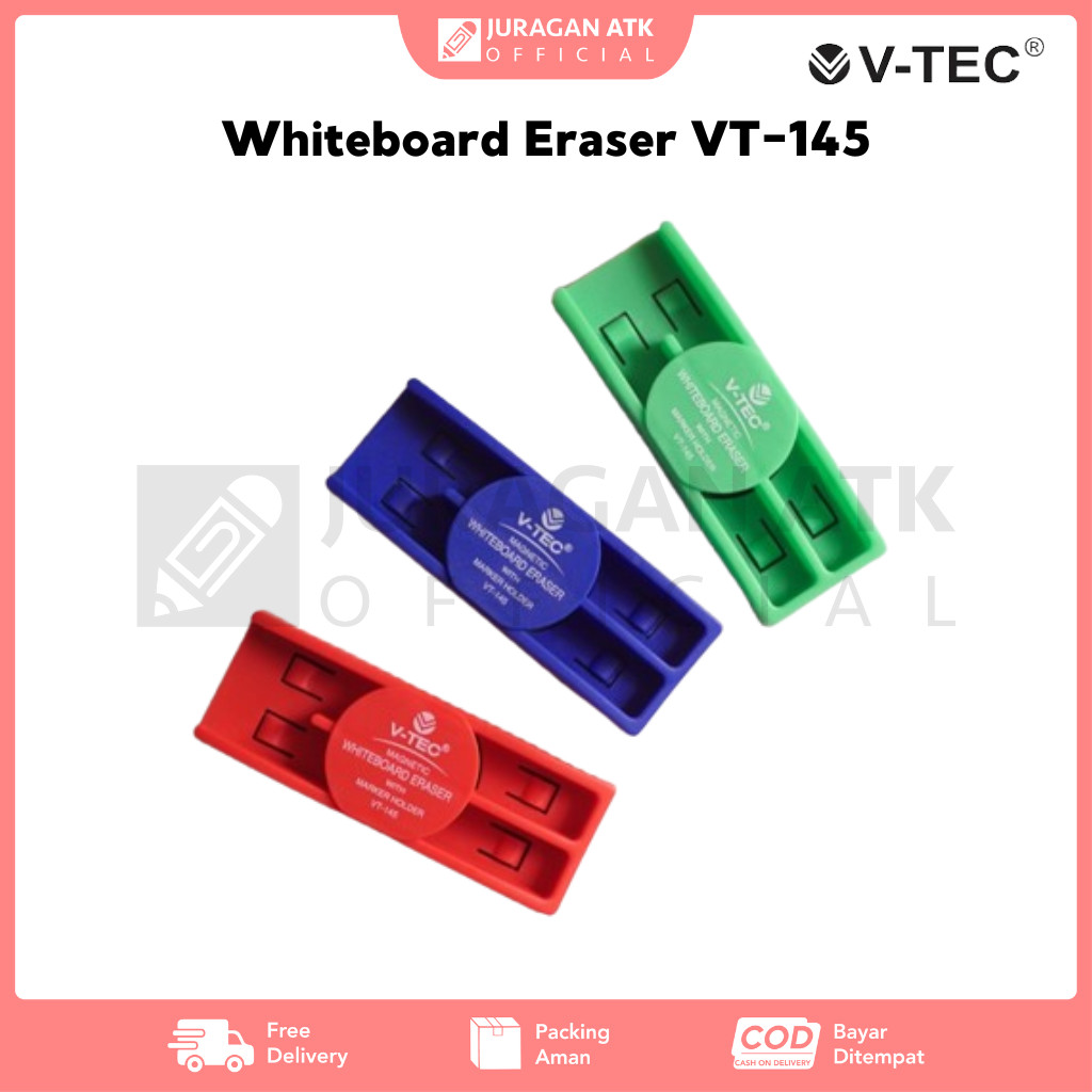 

Whiteboard Eraser With Marker Holder V-Tec VT-145 Penghapus Papan V-Tec