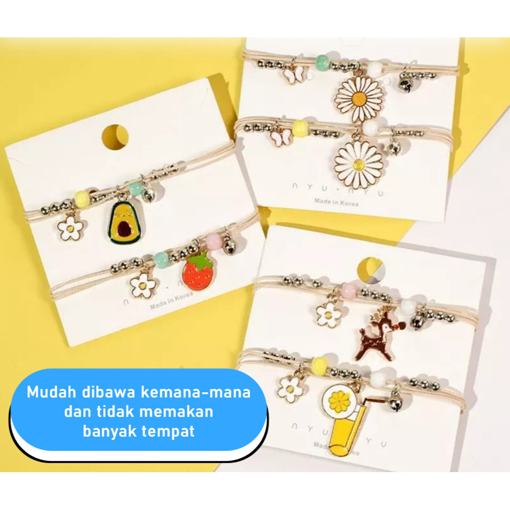 Gelang Tangan Tali Model Korea Motif Elegan H505 Gelang Tali Korea Couple / Gelang couple Bestie Bra