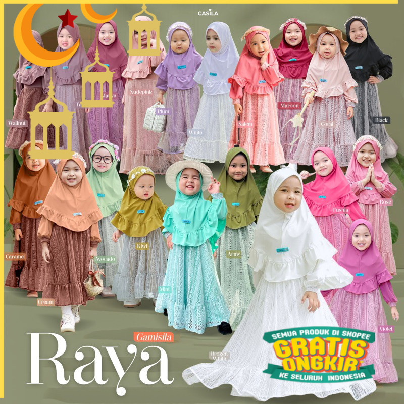 Gamisila Raya Original casila | Gamis anak Lebaran | Gamis anak Lebaran Premium | Gamis anak brokat 