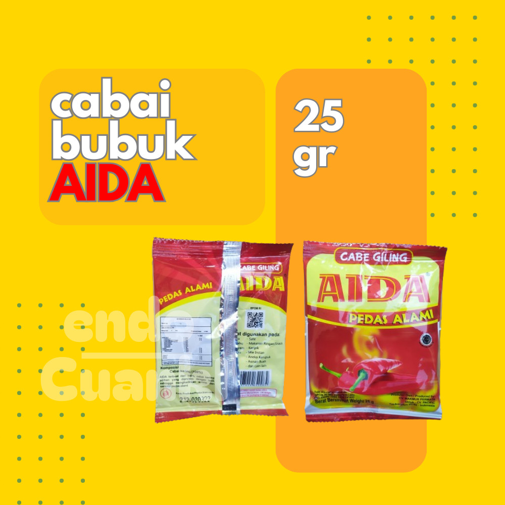 

25 gr AIDA RENCENG 1 PCS Cabai Giling Cabe kering dijamin Pedass Bumbu Pelengkap Baso Aci, Seblak, Cimol