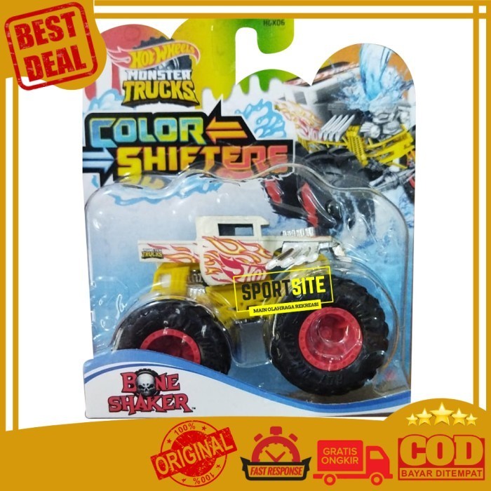 Hot Wheels Monster Trucks Color Shifters Berubah Warna Diecast Ori - Bone Shaker -KA67