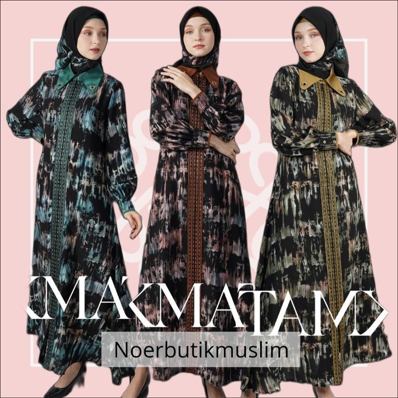 Hikmat Original Fashion A6675-04 Abaya Hikmat - noerbutikmuslim - Gamis lebaran - Gamis Mewah - Gami