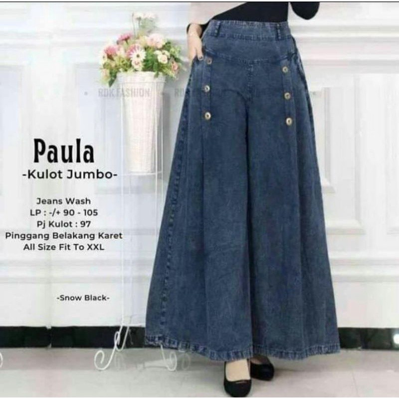 tyg Celana Kulot Paula Jumbo Snow Palazzo / Kulot Payung Jeans Kulot Wanita Premium AST