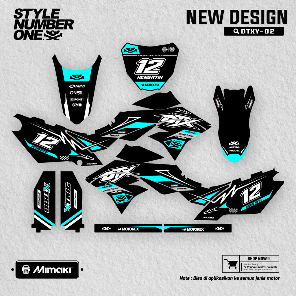STICKER DECAL SUPERMOTO DTRACKER HITAM STICKER DTRACKER