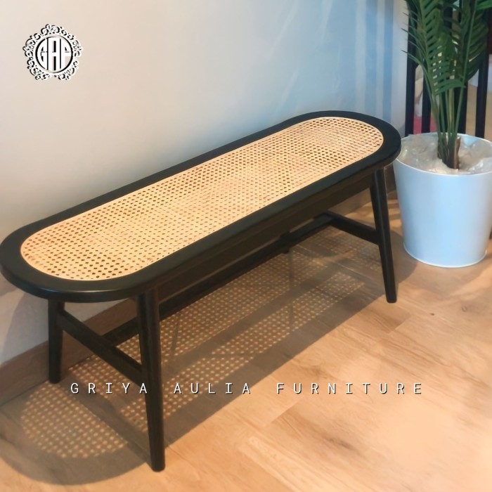 KURSI BENCH KAYU JATI - KURSI ROTAN BENCH - BANGKU BENCH KAYU JATI