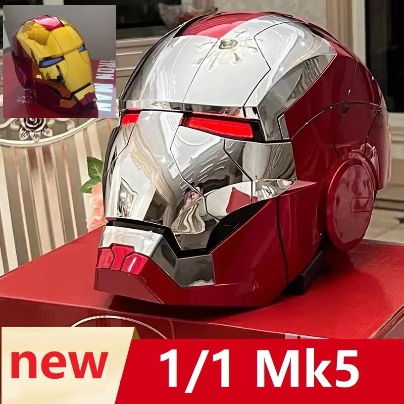 Marvel Iron Man Autoking 1/1 Mk5 Helmet Remote And Voice Control Iron Man Automatic Helmet Mask With