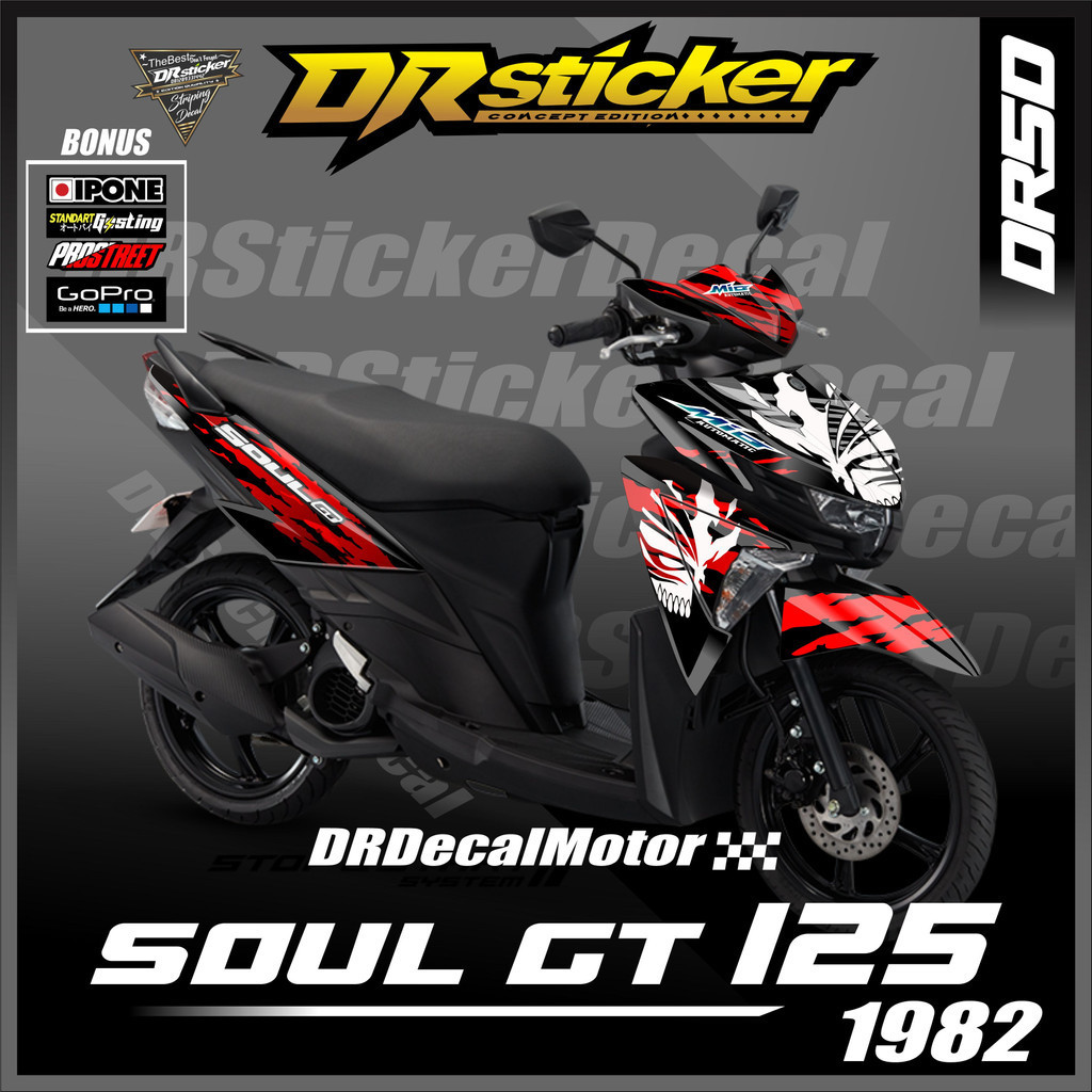 decal soul gt 125 full body stiker motor soul gt 125 body mio soul gt design abstrak
